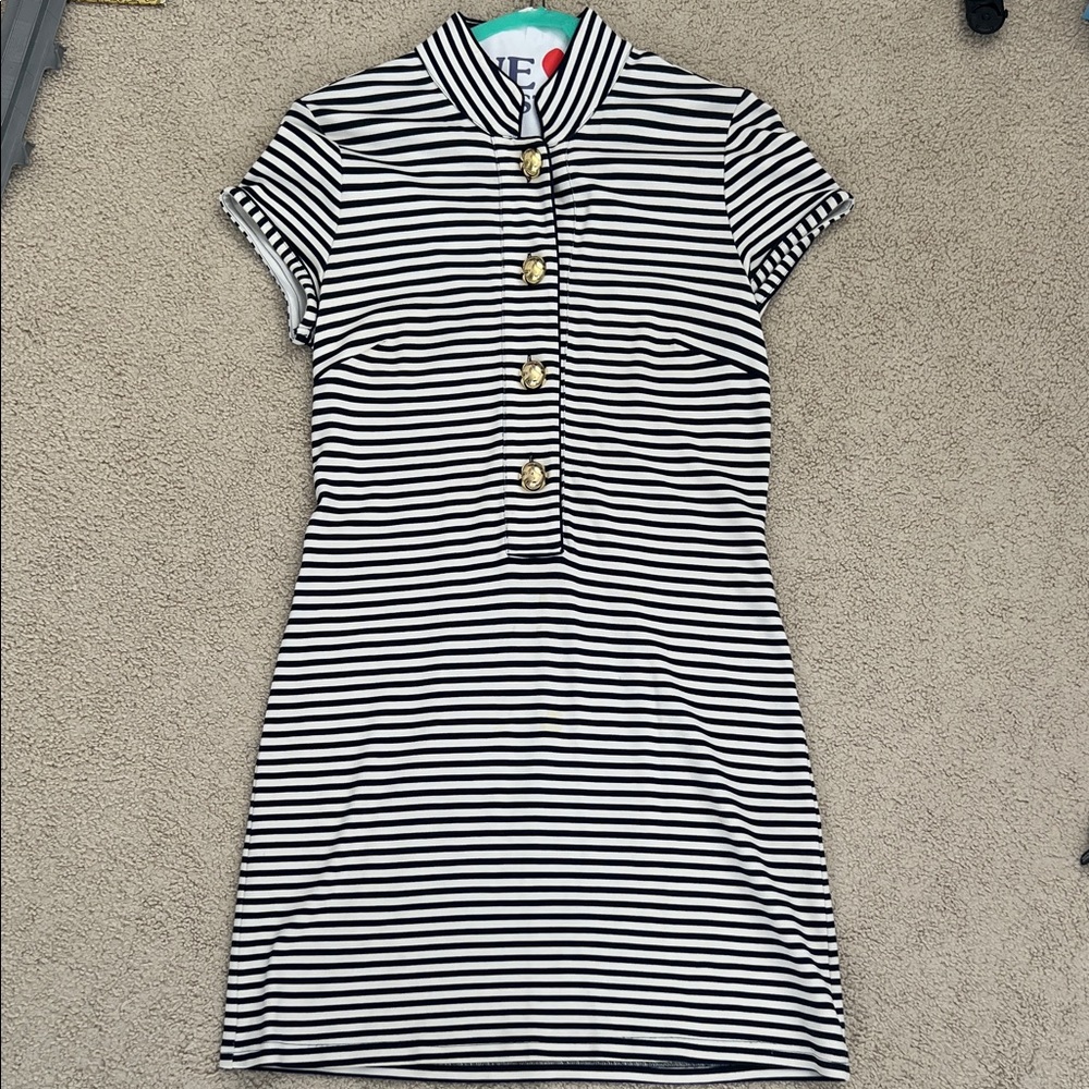 Sail to Sable navy and White Striped Mini Dress